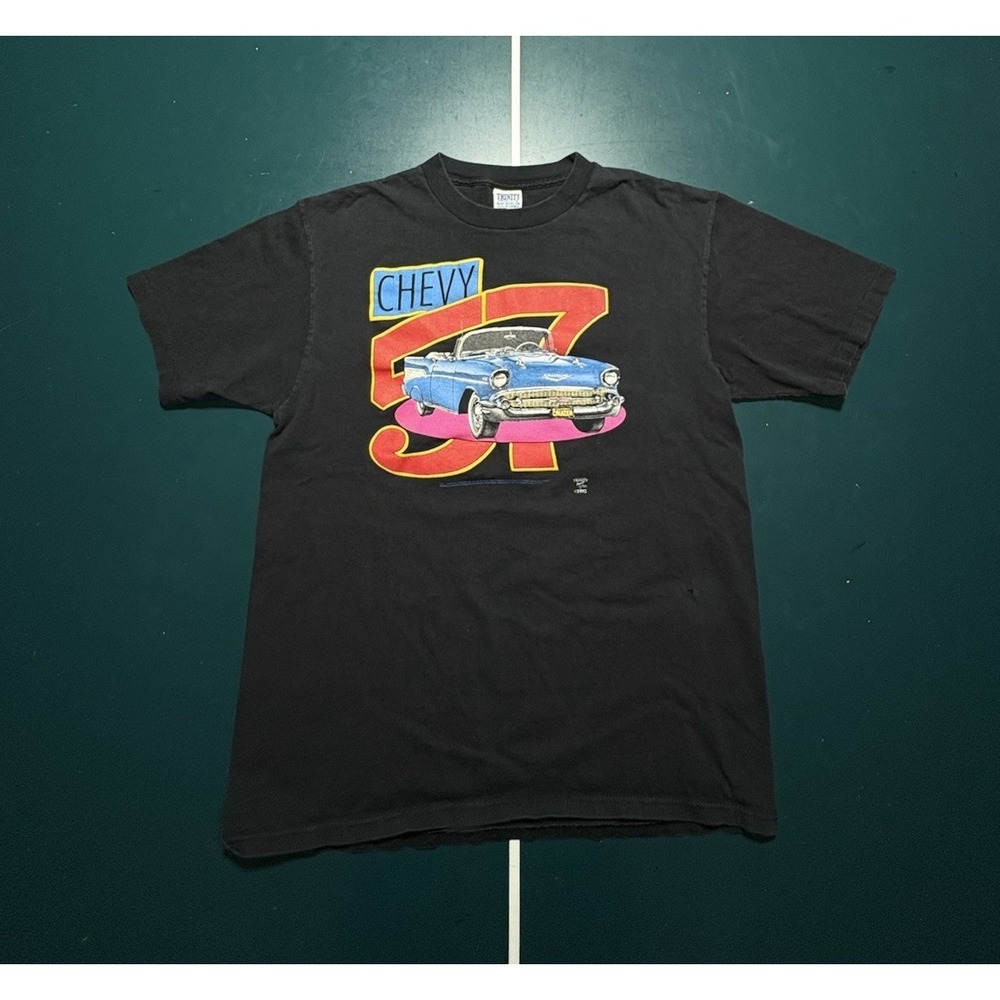Vintage 90s Class Of 1957 Classic Car T-Shirt Men Medium Chevrolet Chevy Bel Air